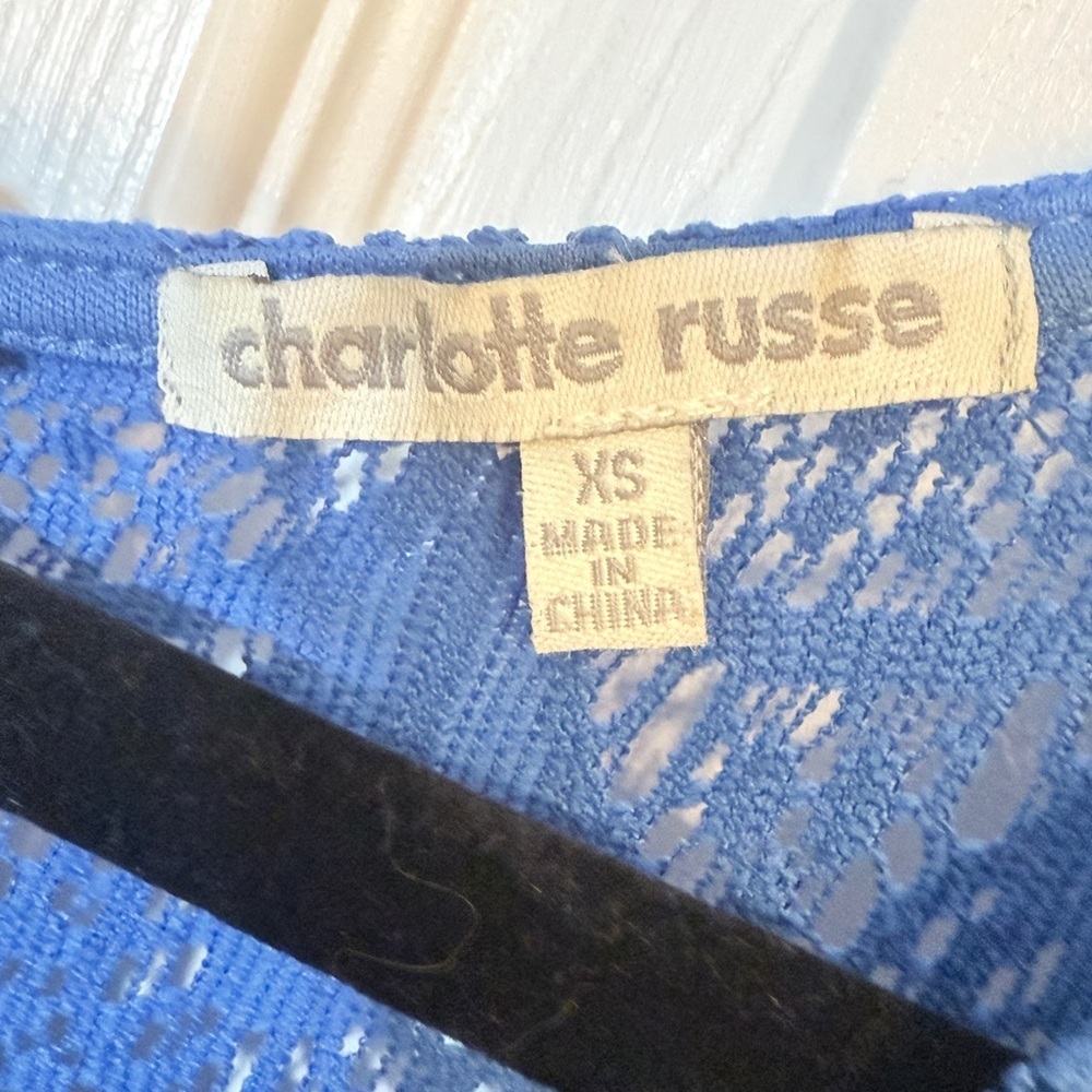 Charlotte Russe Blue Lace Midi Dress Sz XS. AB - Picture 2 of 6